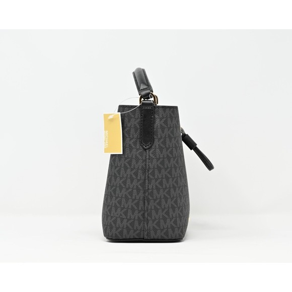 MICHAEL KORS SURI Small Logo Bucket Crossbody Black Signature Canvas NWT $398 - Picture 3 of 12